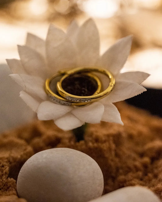 Diamond Hoops Earrings Gold Plated,