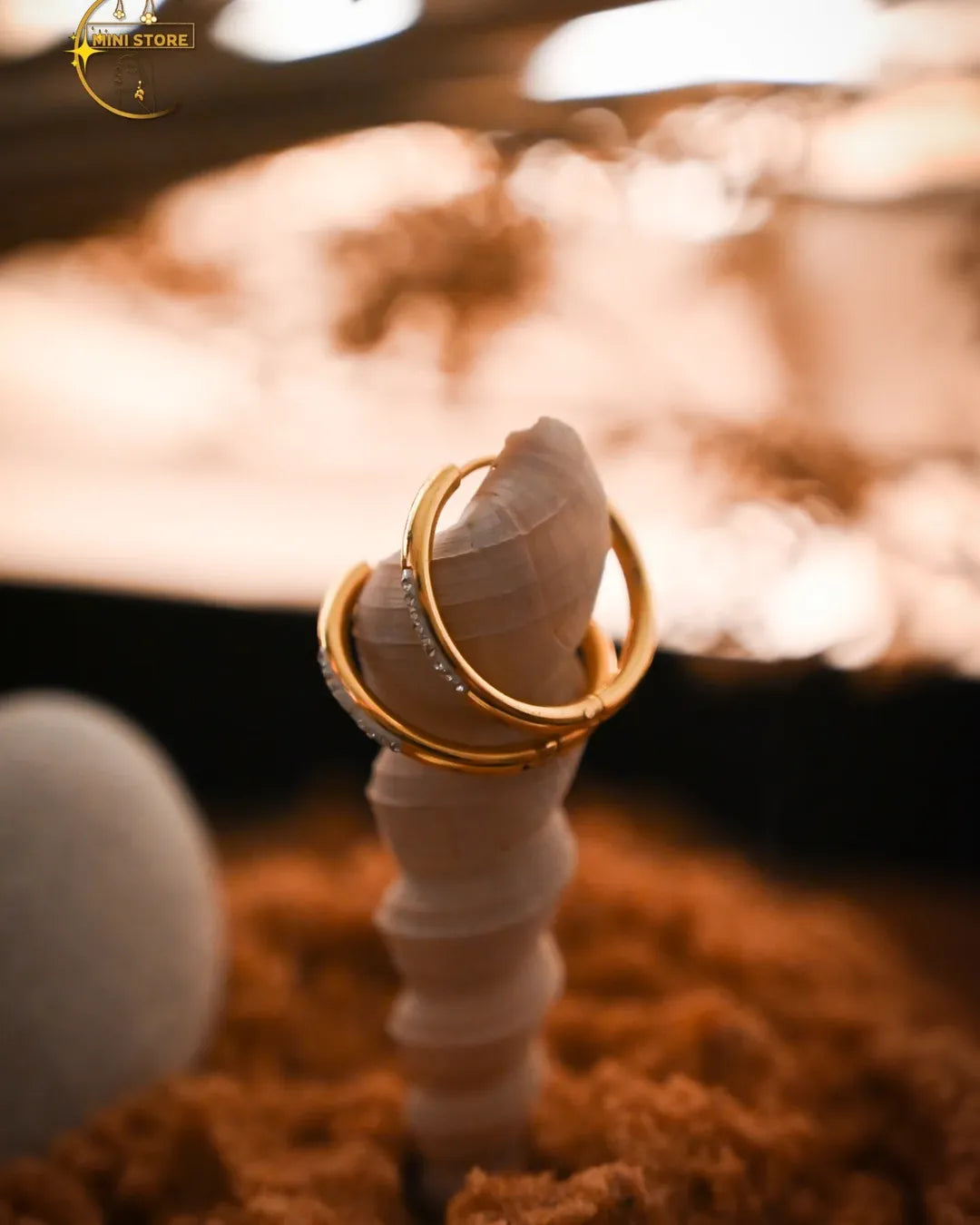 Diamond Hoops Earrings Gold Plated,