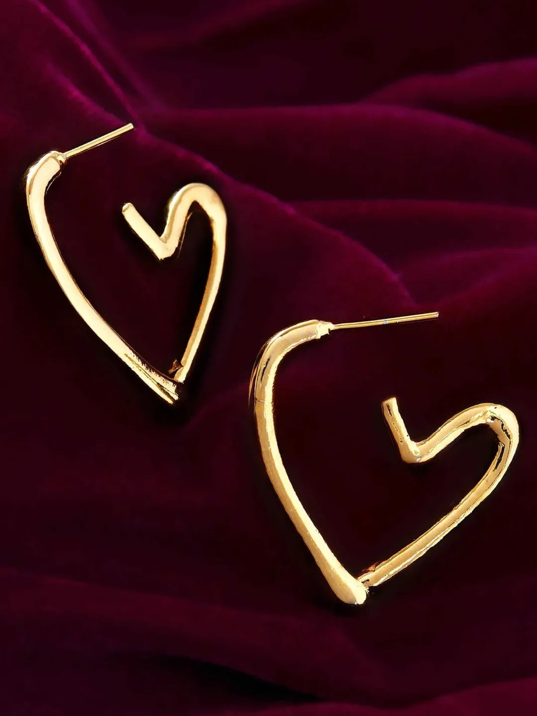 Anti-tarnish Heart-shaped hoop earrings