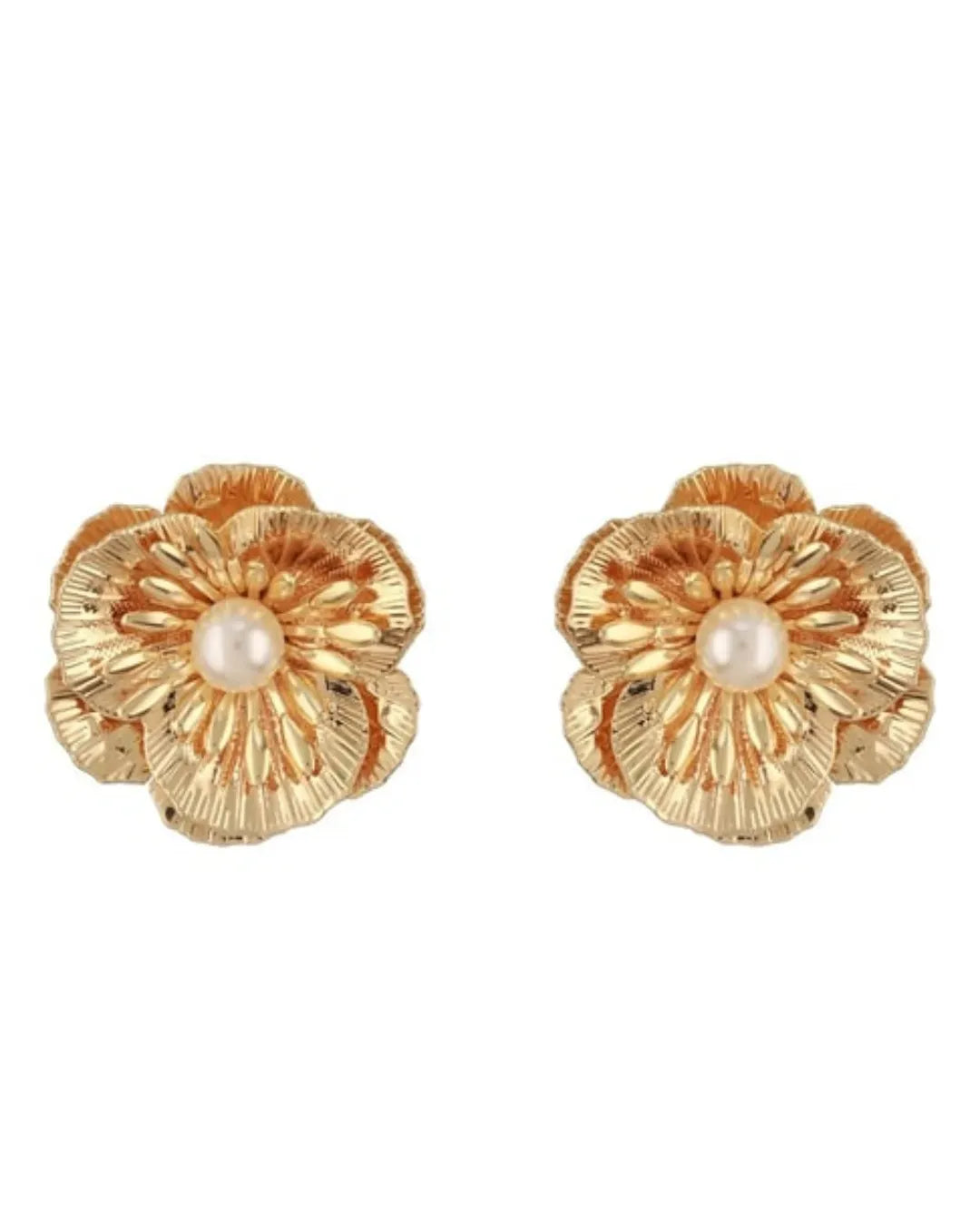 Golden flower earrings